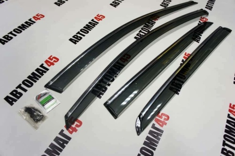 Дефлекторы окон Volkswagen Golf 7 Фольцваген Гольф 7 2012-2019г хром молдинг комплект 4шт    фото 3