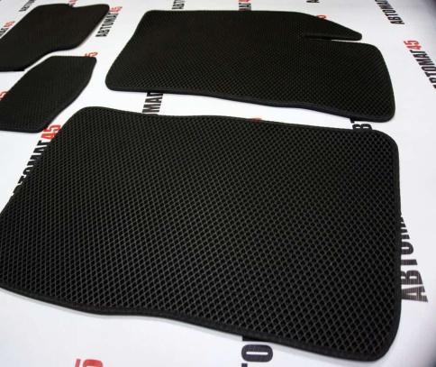 EVA ЭВА  коврики в салон Daewoo Nexia 1994-2016г черные рисунок ромб  комплект 5шт    фото 5