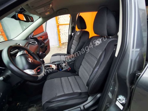 Авточехлы  Nissan X-Trail Ниссан Х-Трейл 2013-2022г кузов T32 жаккард серый Ижевск   фото 1