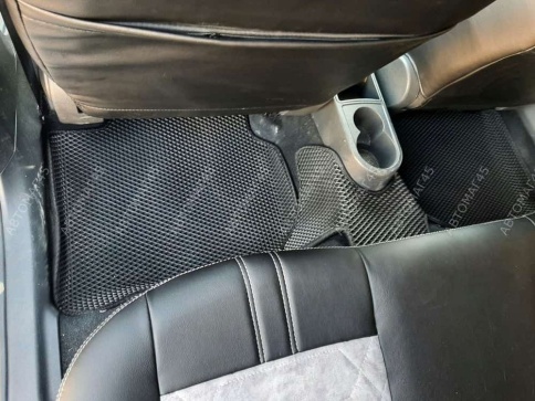 EVA ЭВА 3D коврики в салон Volkswagen Polo 20-22г лифтбэк Skoda Rapid 12-23г черн рис ромб компл 5шт фото 3