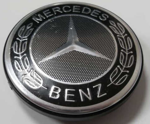 Колпачок ступицы Mercedes 62/56 КИК(Рапид) черный со стикером (214120) фото 1