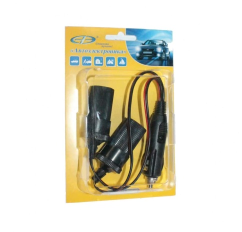 Автоэлектроника удлинитель прикуривателя на два гнезда до 5А  фото 1