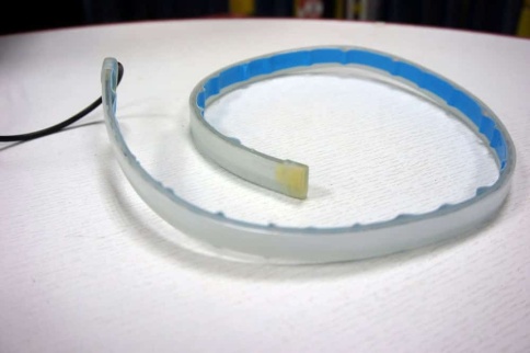 Универсальная диодная лента для фар гибкая белая желтая + поворотник 60см 2шт фото 6