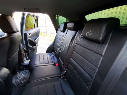 Авточехлы  Mazda CX-5 Мазда СХ-5 низ 1/1 верх 3/3 экокожа черная    фото 5