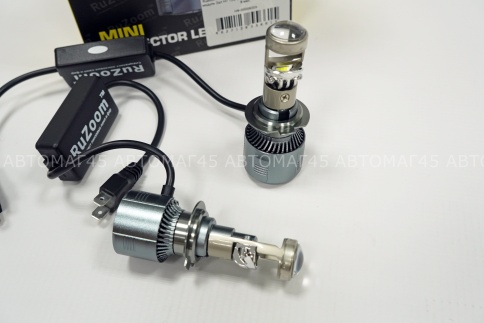 Ruzoom A8/A80 светодиодные лампы LED линза модуль 2шт H7 12В 70W 5700K 8400Lm гарантия 6 мес фото 3