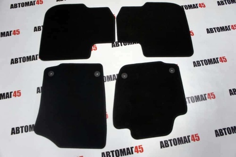 Коврики в салон ворсовые оригинал Volkswagen Polo Лифтбэк c 20г Skoda Rapid с 12г черные компл 4шт фото 2