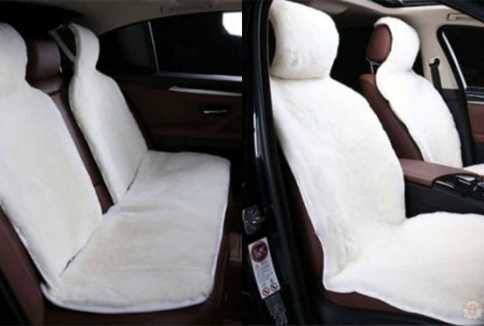 Накидки  задний ряд короткий ворс белый шерсть 60% комплект 3шт    фото 2