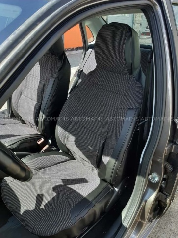 Авточехлы  Лада Granta Гранта  2/3 с 08.2018г жаккард черный с боковыми поддержками фото 8