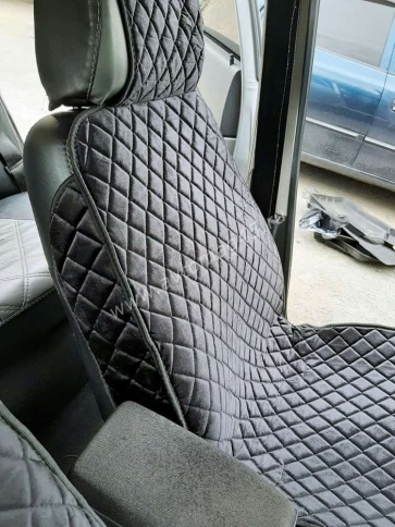 888-а  Накидки на сиденье с боками велюр черный 2шт    фото 3
