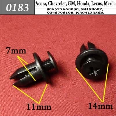 0183 Клипса пистон для Acura Chevrolet GM Honda Lexus Mazda фото 1