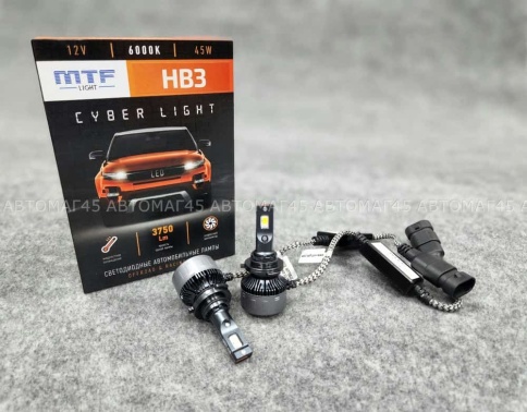 MTF Cyber light светодиодные лампы LED 2шт HB3(9005) 12В 45W 6000K 3750Lm гарантия 12мес    фото 1