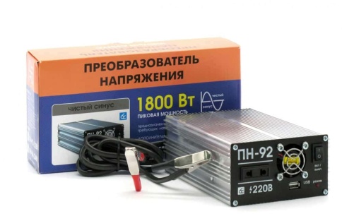 Вымпел преобразователь напряжения инвертор 12В/220В 1800Вт чистый синус ПН-92 фото 1