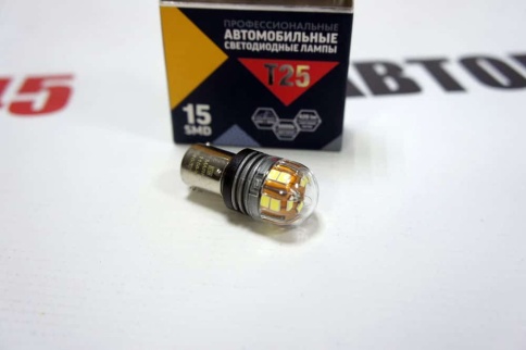 Маяк  лампа светодиодная T25 21W 15 SMD с цоколем 5000K 420Lm одноконтактная белая 2шт    фото 2