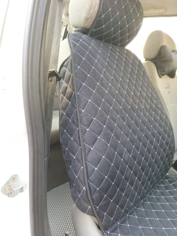 Чехлы  накидки на сиденье лен 2Д серый передние 2шт LEX   фото 3