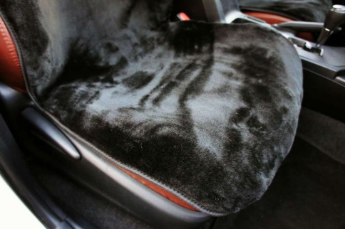 Накидка  на сиденье короткий ворс черный шерсть 40% 145х55см 1шт  фото 6