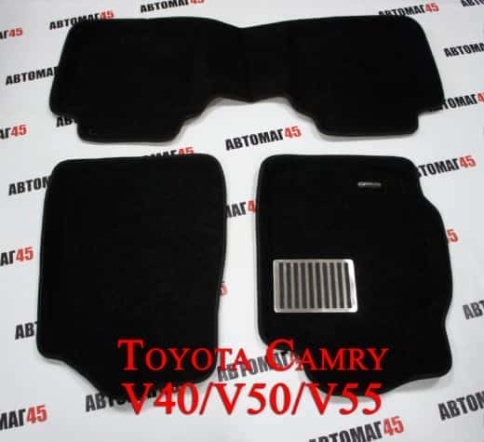 Euromat  коврики в салон 3D ворс Toyota Camry  V40 06-11г V50 V55 11-18г комплект черный    фото 1