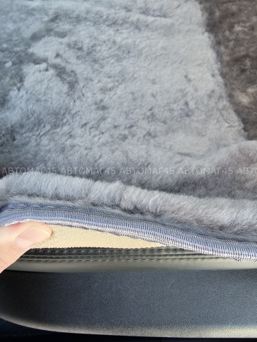 Накидки  короткий ворс мутон 145х55см серый на силикон.основе 2шт фото 5