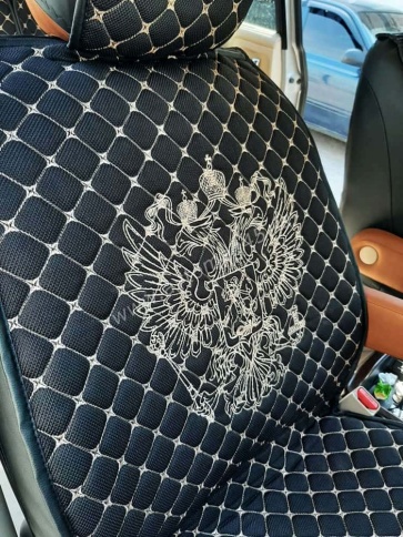 Чехлы  накидки на сиденье серия G лен черный бежевая/белая нитка комплект 5 шт фото 18