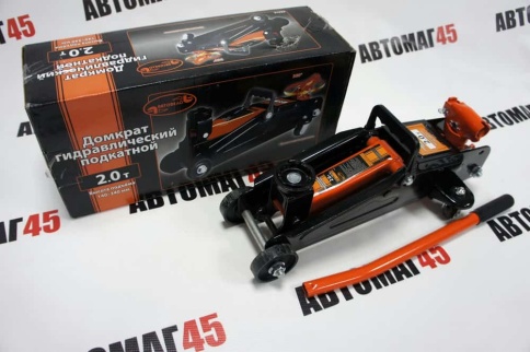 Автодело  домкрат 2т гидравлический подкатной поворотная ручка высота 140-340мм    фото 1