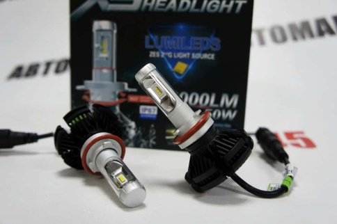 X3 чип  ZES LED 2шт H11 12В 18W 6000K 4400Lm с обманкой гарантия 1мес    фото 1