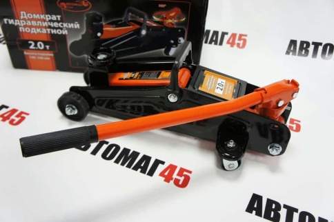 Автодело  домкрат 2т гидравлический подкатной поворотная ручка высота 140-340мм    фото 4