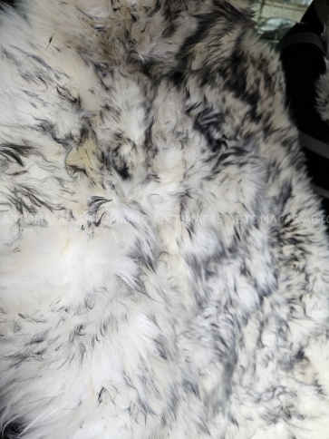 Накидка меховая длинный ворс пепельный 140х55см 2шт    фото 5