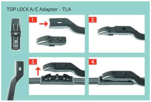 Alca Тop Lock Push Button  широкая кнопка адаптер для щеток стеклоочистителя 2шт    фото 2