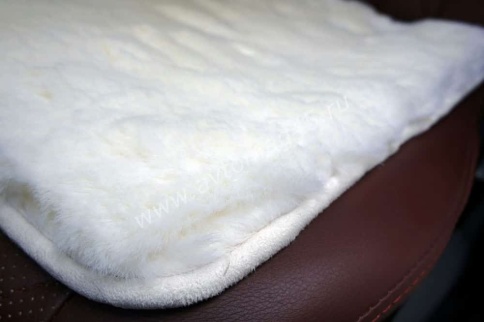 Накидка  подушка на сиденье короткий ворс белый 45х45см    фото 5