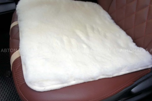Maximal Накидка  подушка на сиденье короткий ворс белый 50х55см    фото 2