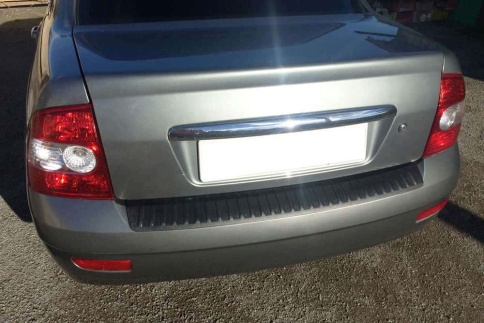 STYLE  Накладка на задний бампер Лада Приора ВАЗ 2170 седан 2007-2014г  фото 4