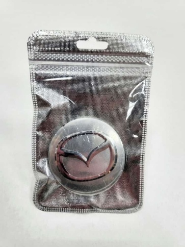 Наклейка на колпаки Mazda сферическая изогнутая 5,4см 4шт серебро (226743) фото 1
