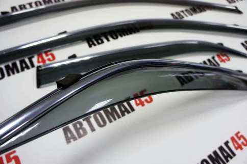 Дефлекторы окон Toyota Camry V50-55 Тойота Камри V50-55 2011-2018г с хромом комплект 4шт    фото 5