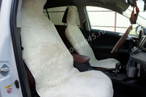 Накидки  короткий ворс мутон белый KN 0217 140x55 на весь салон 5шт    фото 6