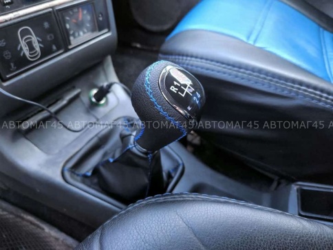 SALMAN Ручка КПП ВАЗ 2110 2111 2112 под КПП 2110 черный с синей ниткой в сборе хром   фото 5