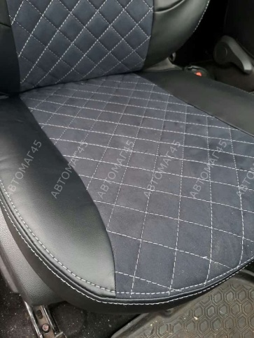 Авточехлы  Renault Duster Рено Дастер 2015-2021г 1пок 2/3 Terrano 16-22г экокож/алькан сер.нить ромб фото 17