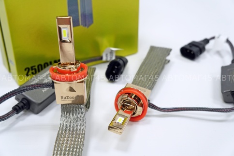 Ruzoom T12 LED 2шт H11 12В 25W 6000K 2500Lm с пассивным охлаждением гарантия 6мес    фото 3