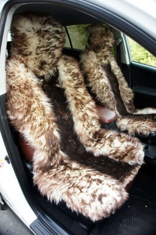 Накидки  комбинированные какао коричневый-белый 140x50см 2шт    фото 1