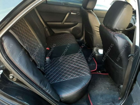Авточехлы  Mazda 6 Мазда 6 2002-2005г экокожа черная ромб седан Ижевск    фото 4
