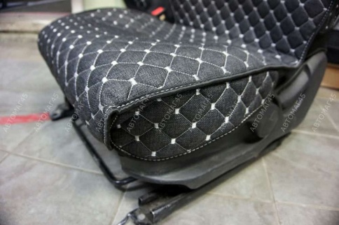 Чехлы  накидки на сиденье лен 2Д серый передние 2шт LEX   фото 7