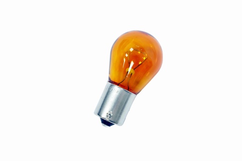 Narva  лампа PY21W 12V 1 контакт металлический цоколь желтая    фото 1