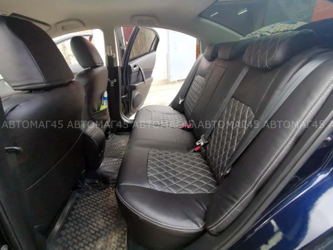 Авточехлы  Mazda 3 Мазда 3 2009-2013г экокожа черная ромб    фото 6