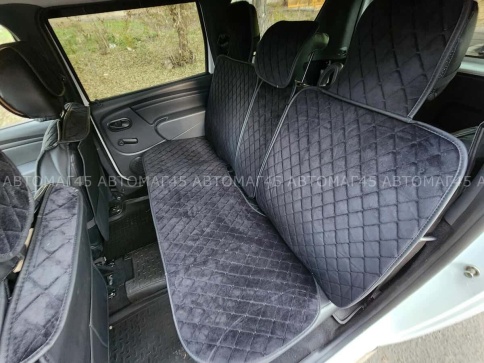 Чехлы  накидки на сиденье серия G велюр черный белая нитка комплект 5 шт Maximal фото 2