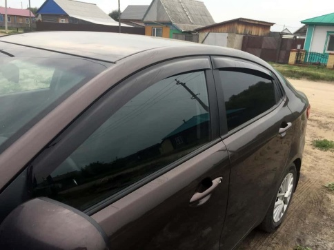 ANVair  дефлекторы окон KIA Rio Киа Рио седан 2011-2017г комплект 4шт    фото 5