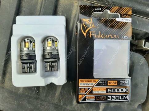Fukurou лампа светодиодная Т20 21W/5W 330Lm 6000K Lumileds Granta Vesta Renault биполярн белая 2шт фото 7