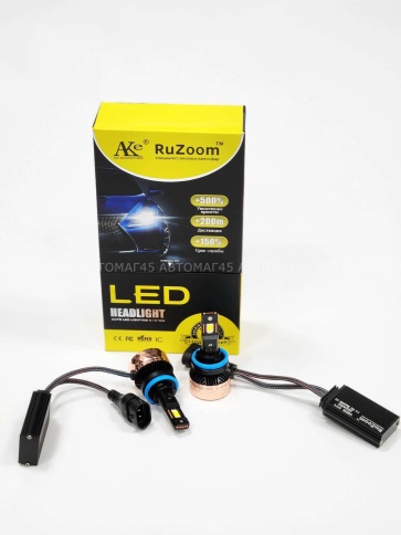Ruzoom V80 LED 2шт H7 10-16В 90W 6000K 9000Lm с обманкой гарантия 6мес    фото 1