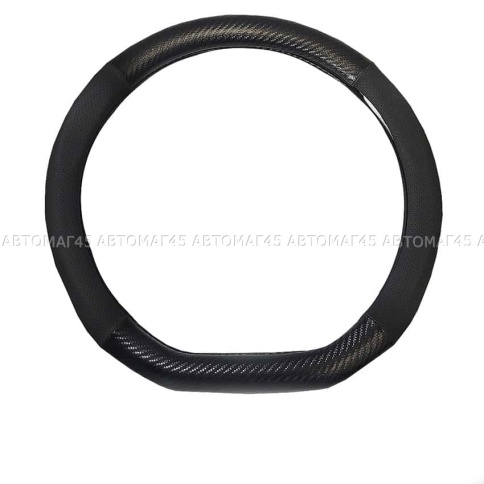 Maximal  оплетка руля экокожа перфорация + карбон черная скошенный руль размер 37-39см D-11BL-DBL  фото 6