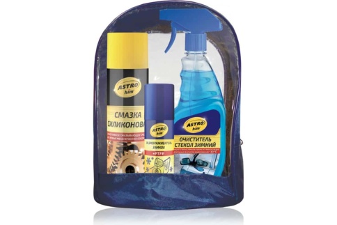 Астрохим набор подарочный 3 пр очиститель стекол зимний смазка силиконовая размораживатель замков фото 1