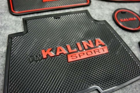 Коврики в ниши Лада Lada Калина Kalina 2 красные буквы 13пр. фото 2