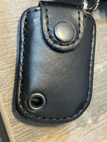 Чехол для метки иммобилайзера автосигнализации Pandora с кольцом черная кожа фото 6