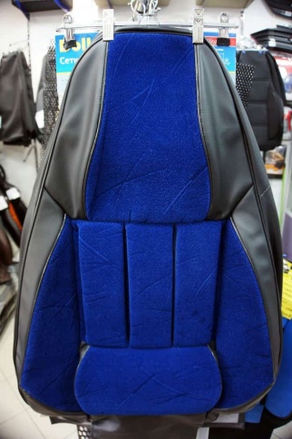 Авточехлы  Газель семиместная жаккард черно-синий    фото 1